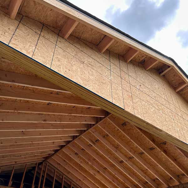 Custom structural framing and build-out project completed by Warner Exteriors & Solar in New Jersey.